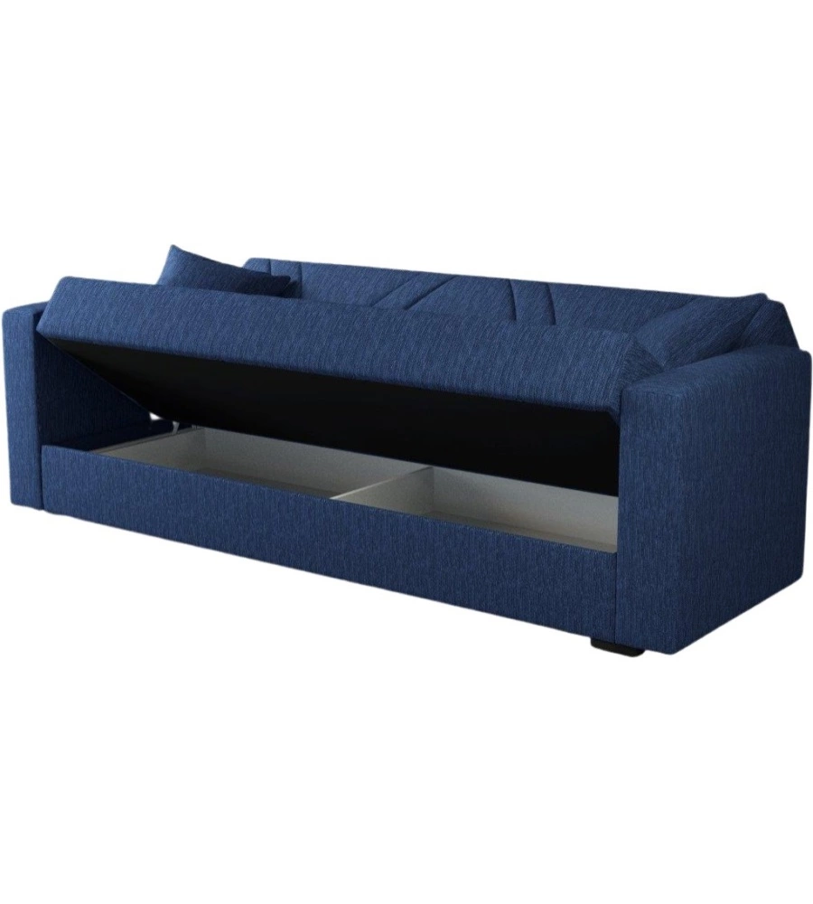DIVANO LETTO "IBIZA" 3 POSTI TESSUTO BLUE JEANS, 214X81X89 CM